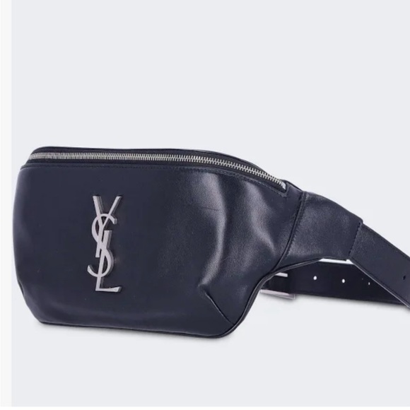 Yves Saint Laurent Cassandre Black Leather Belt Bag - Picture 7 of 8